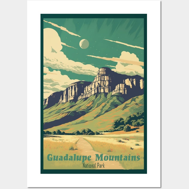 Guadalupe Mountains National Park Travel Poster Wall Art by GreenMary Design